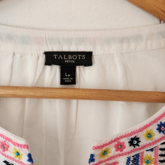 Talbots Tops Size Lp Tunic Beaded Blouse - Picture 3 of 8
